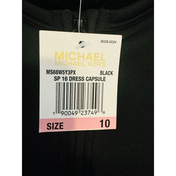 NWT Michael Kors10 Sleeveless Black Dress Zip-Up Stretchy - Picture 4 of 11